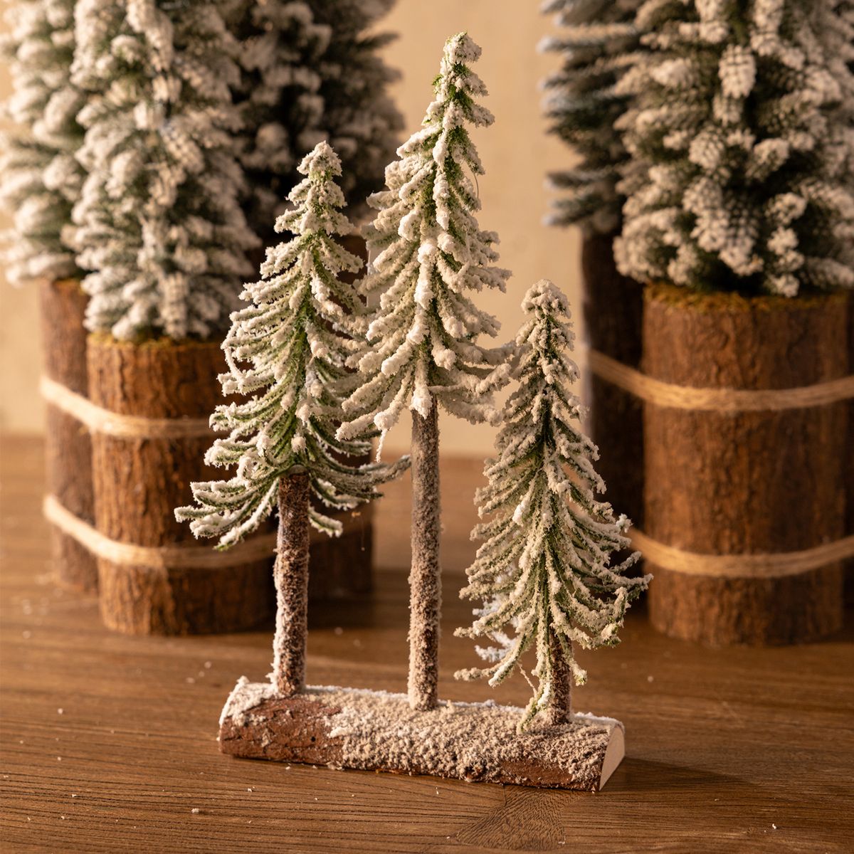 Set x3 pinos base tronco 30x18cm