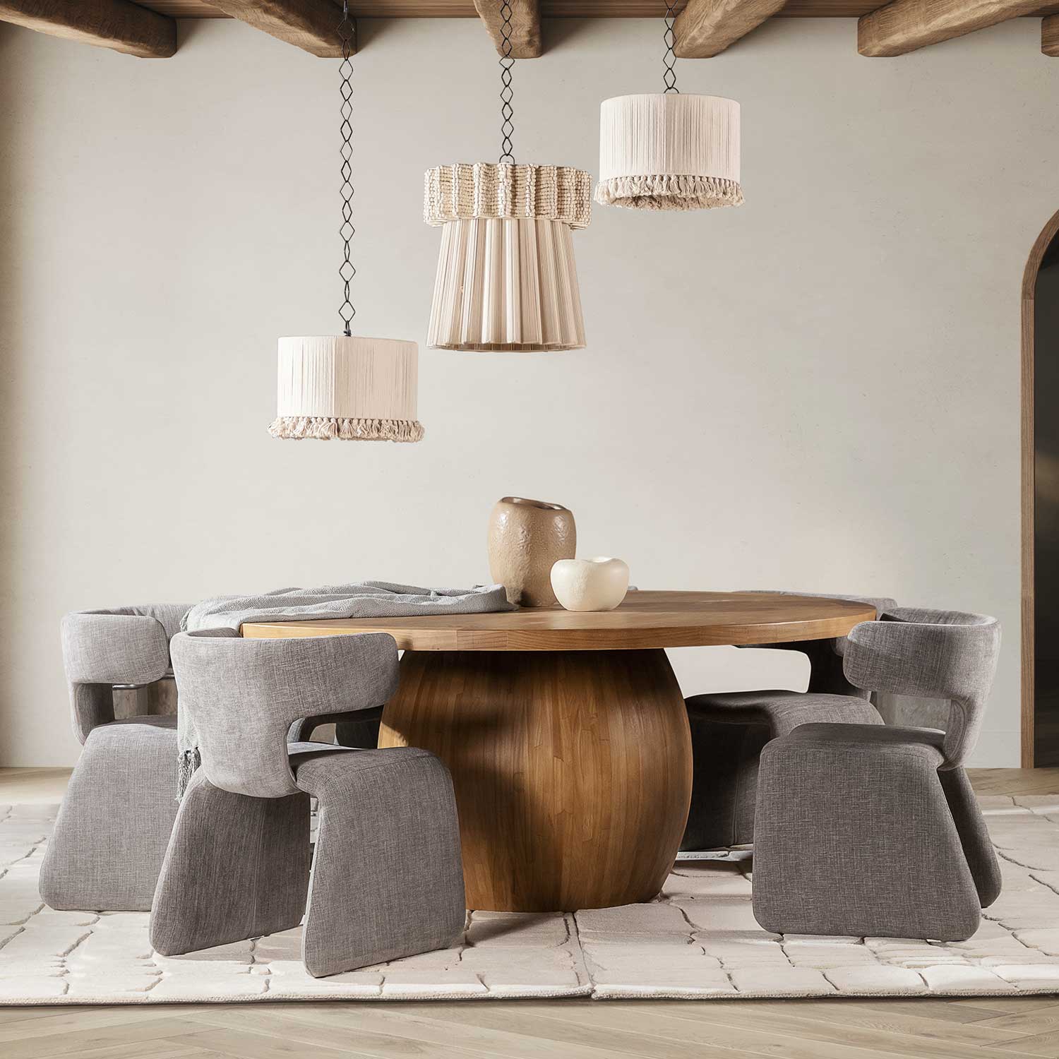 Silla de comedor Evi gris 76x56x54