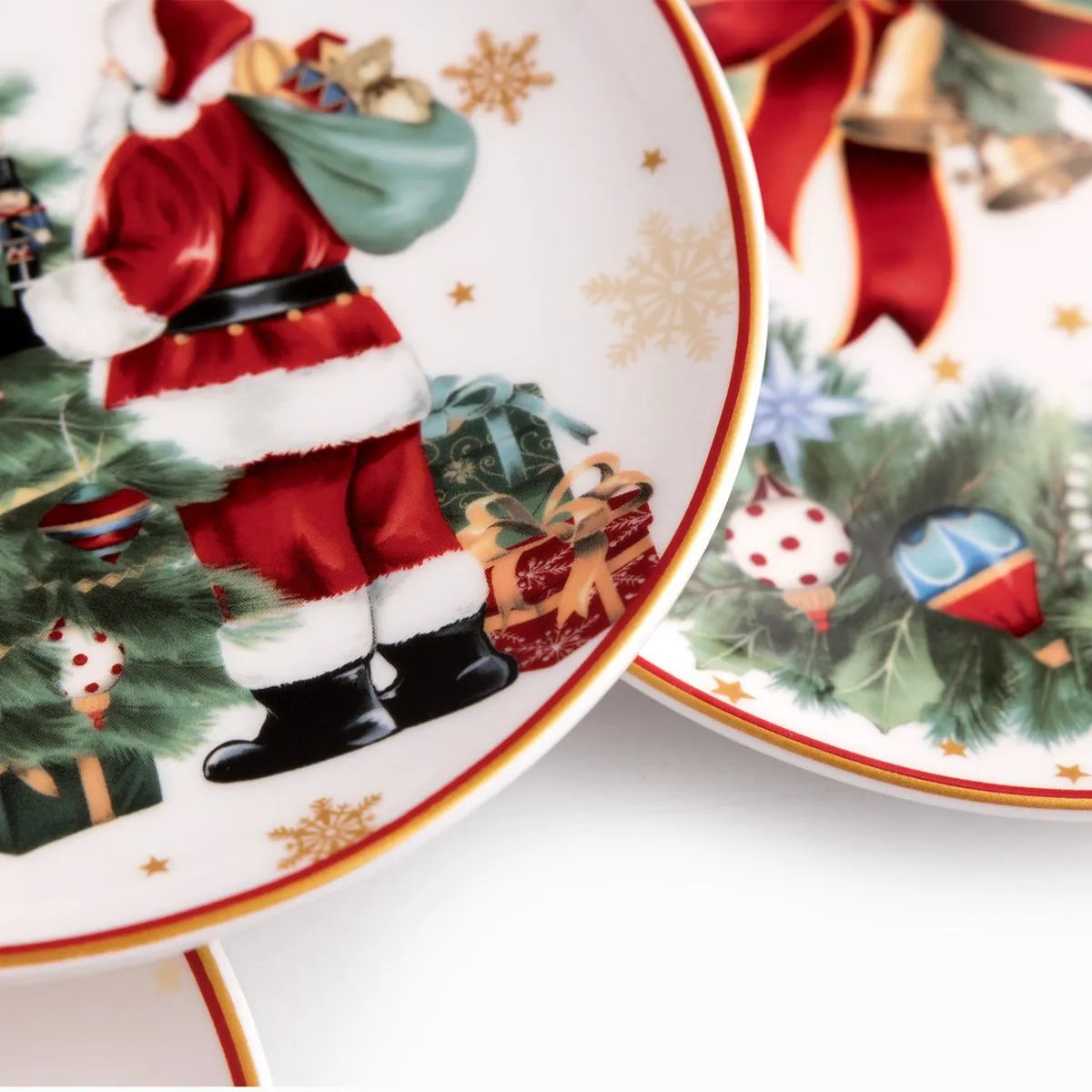 Plato pequeño noche buena snow 15cm set x4