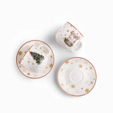 Taza y plato noche buena snow 4 piezas