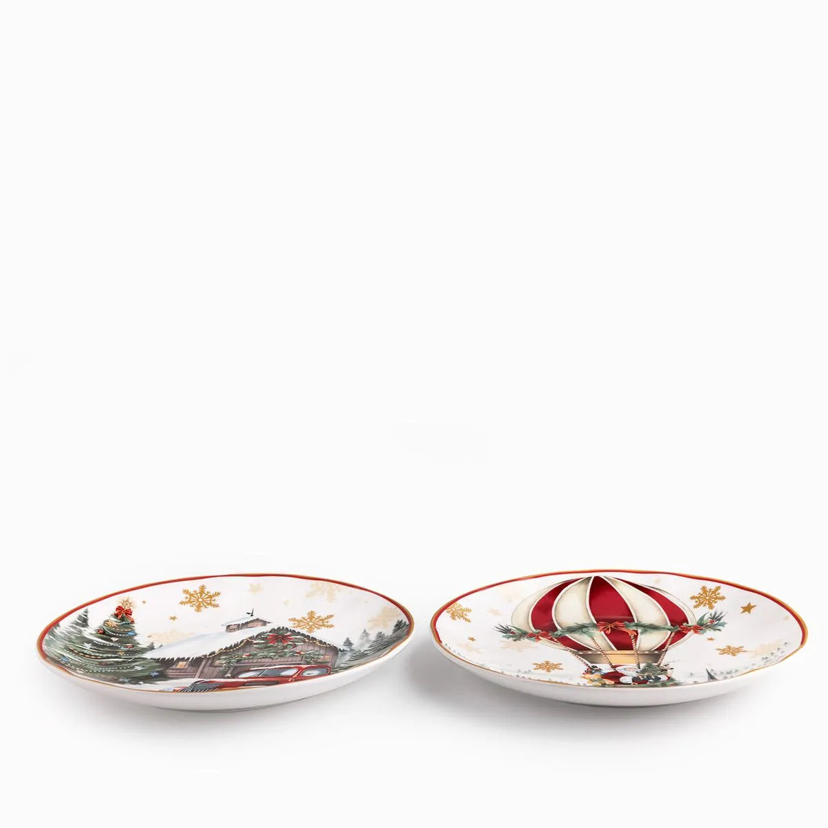 Plato principal noche buena snow journey 27cm set x2