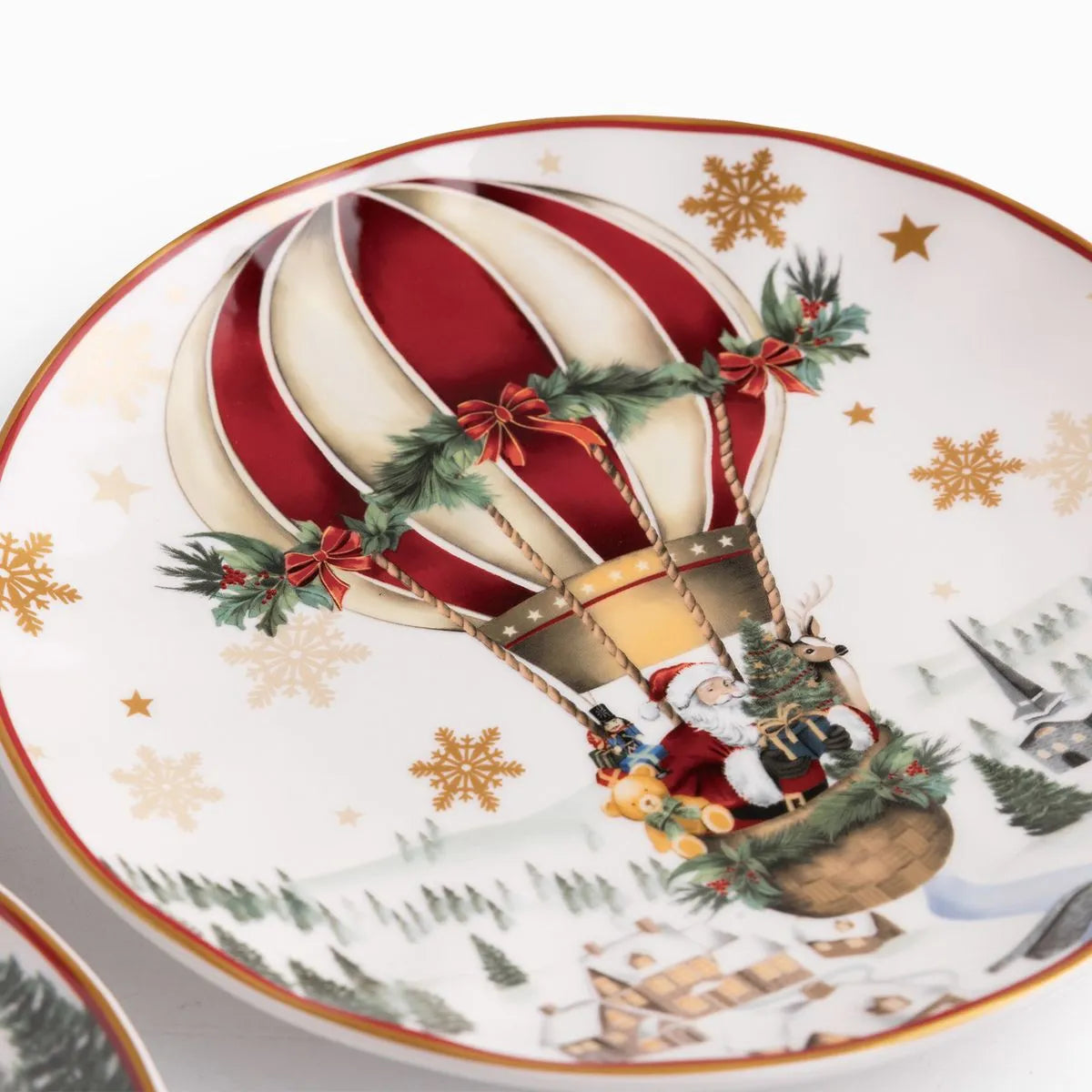 Plato mediano noche buena snow journey 21cm set x2