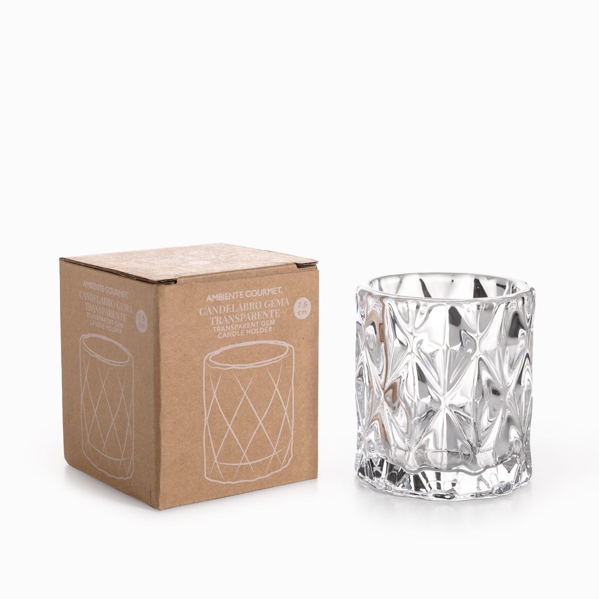 Candelabro Gema transparente 7.5cm