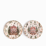 Plato mediano aldea invernal 20cm set x2