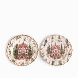 Plato mediano aldea invernal 20cm set x2