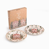 Plato mediano aldea invernal 20cm set x2