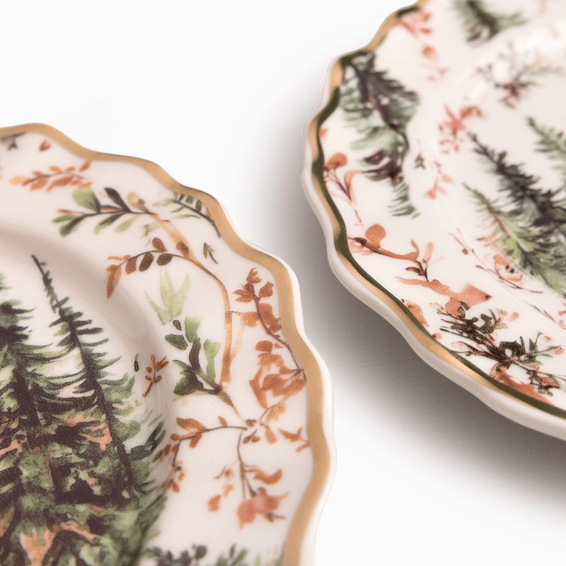 Plato mediano aldea invernal 20cm set x2