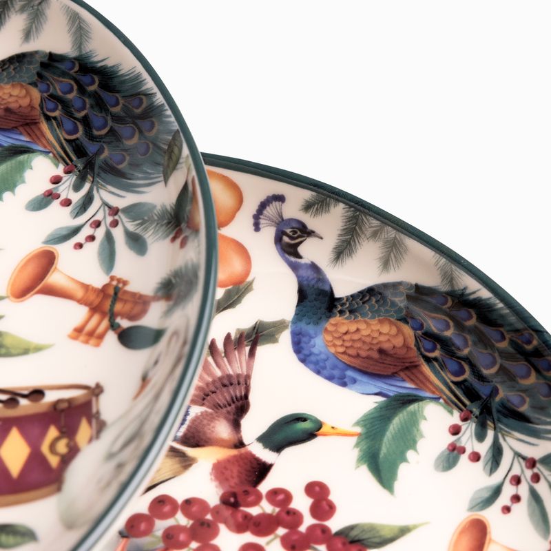 Plato principal aves de invierno 27cm set x2