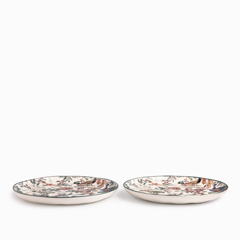 Plato principal aves de invierno 27cm set x2