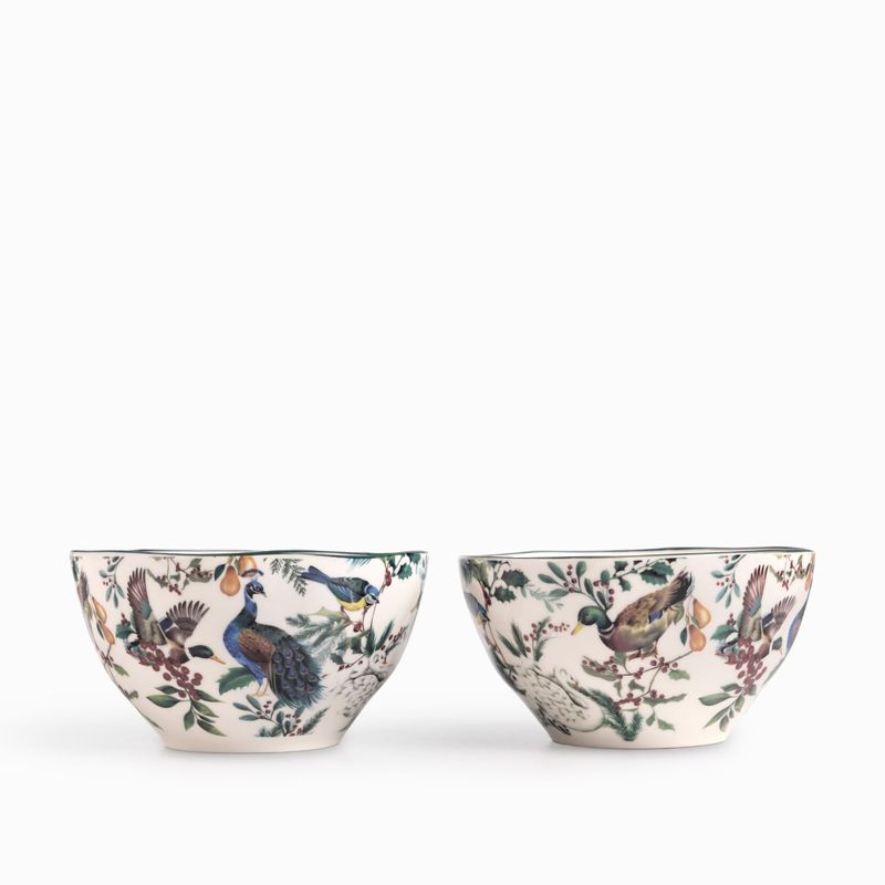 Tazón aves de invierno 15cm set x2