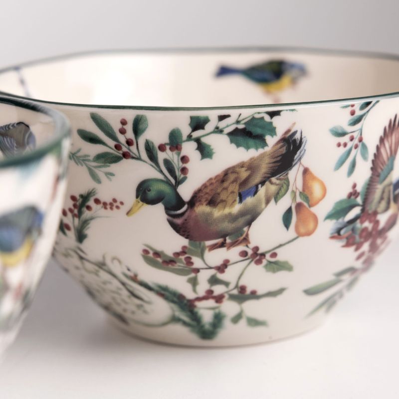 Tazón aves de invierno 15cm set x2