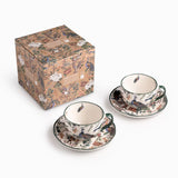 Pocillo y plato aves de invierno 240ml 4 piezas