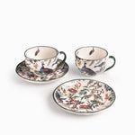 Pocillo y plato aves de invierno 240ml 4 piezas