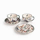 Pocillo y plato aves de invierno 240ml 4 piezas
