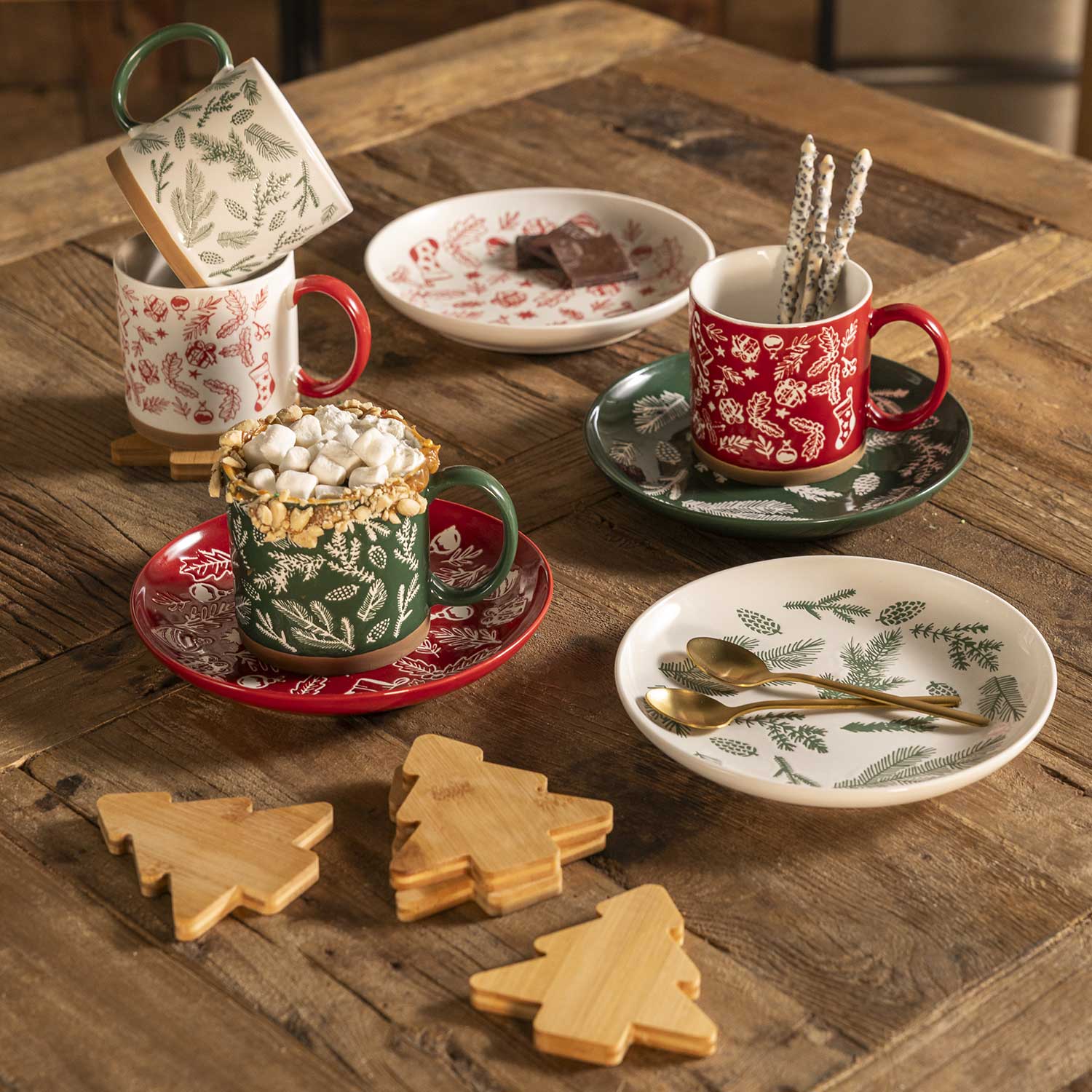 Plato 20cm Navidad setx4-2-AMBIENTE GOURMET MÉXICO
