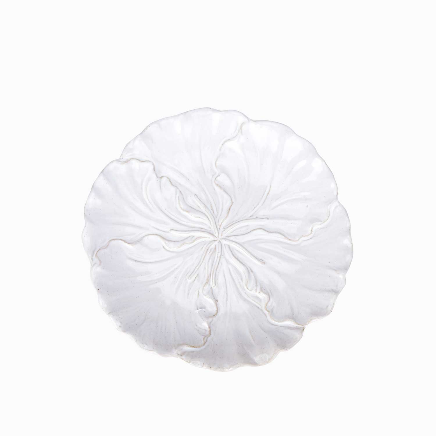 Plato mediano hoja col blanco 20cm set x4