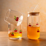 Vaso cereza con popote
