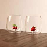 Vaso fresa - cereza 430ml set x2