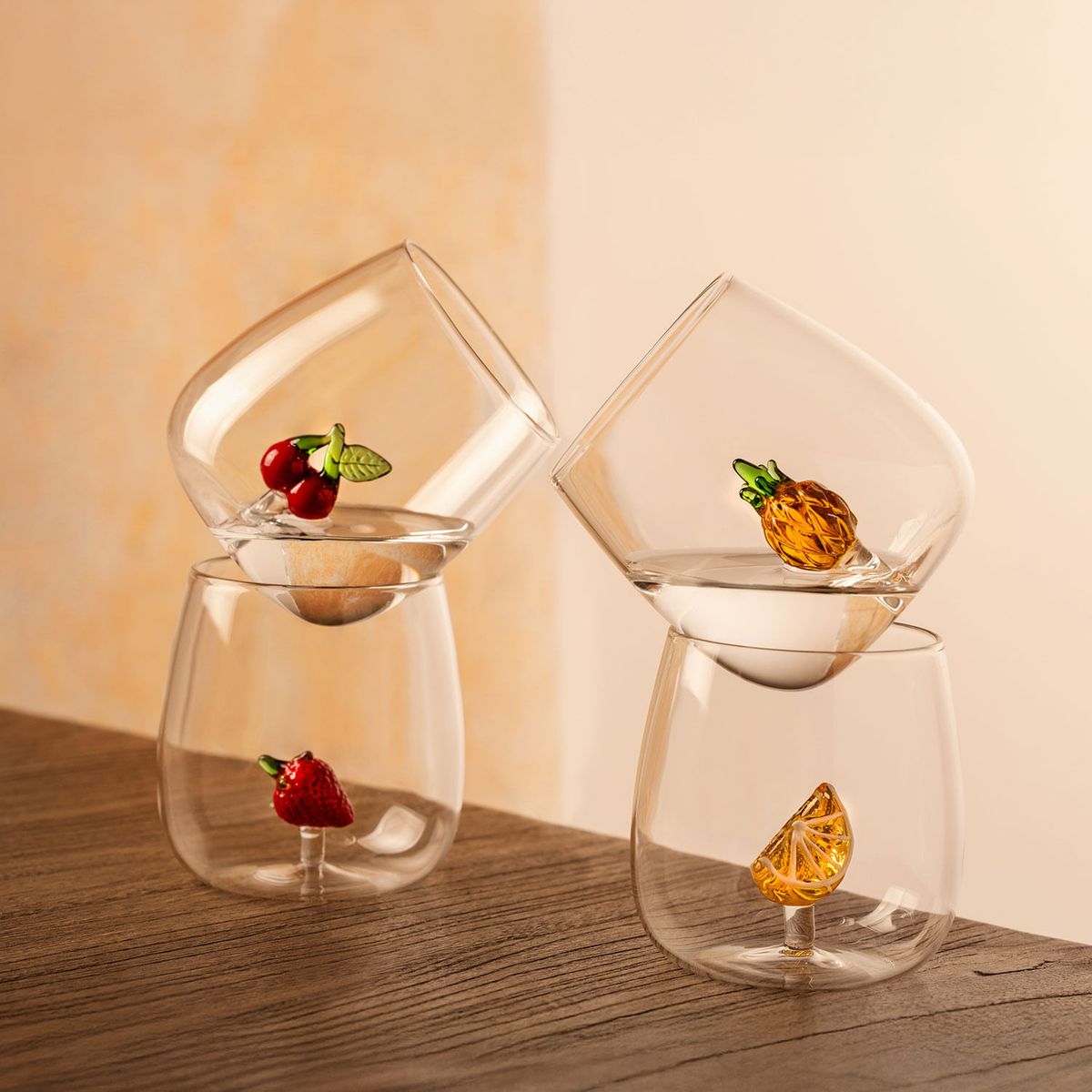 Vaso limón - piña 430ml set x2