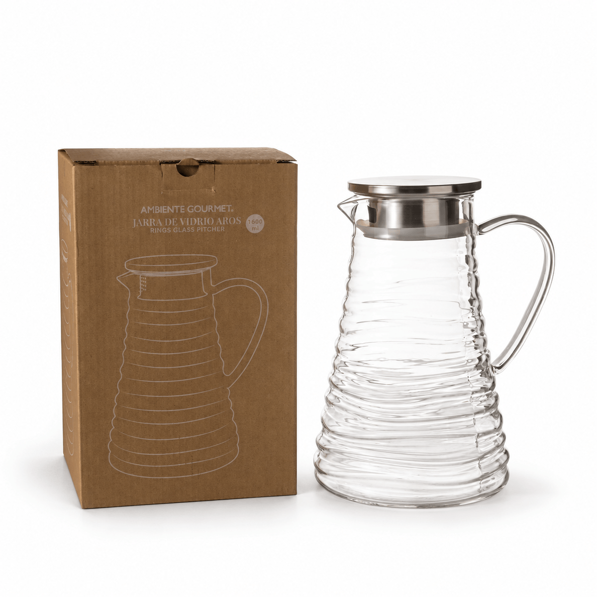 Jarra de vidrio aros 1600ml