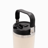 Termo con pitillo y manija beige 890ml