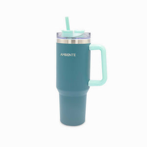 Termo doble pared verde con pitillo 1200ml-1-AMBIENTE GOURMET MÉXICO