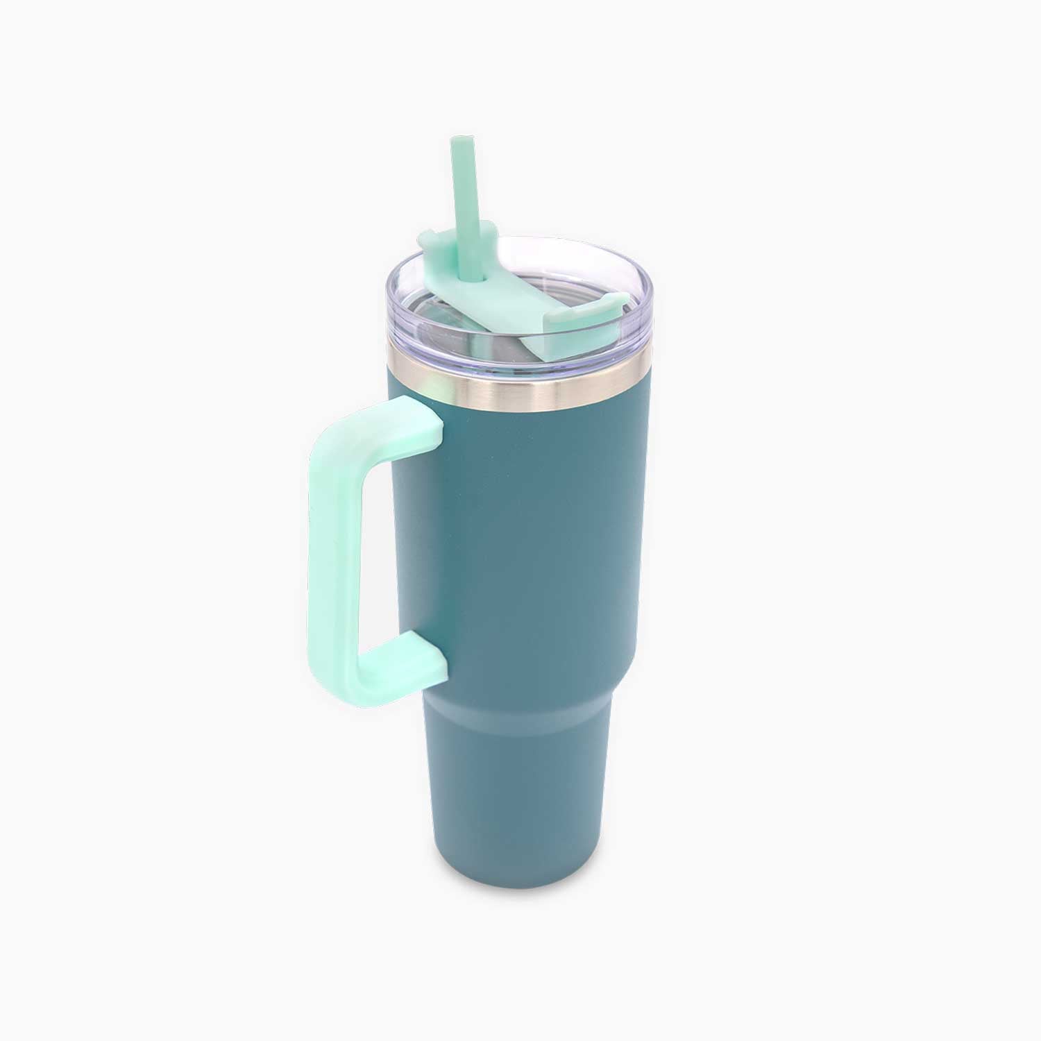 Termo doble pared verde con pitillo 1200ml-2-AMBIENTE GOURMET MÉXICO