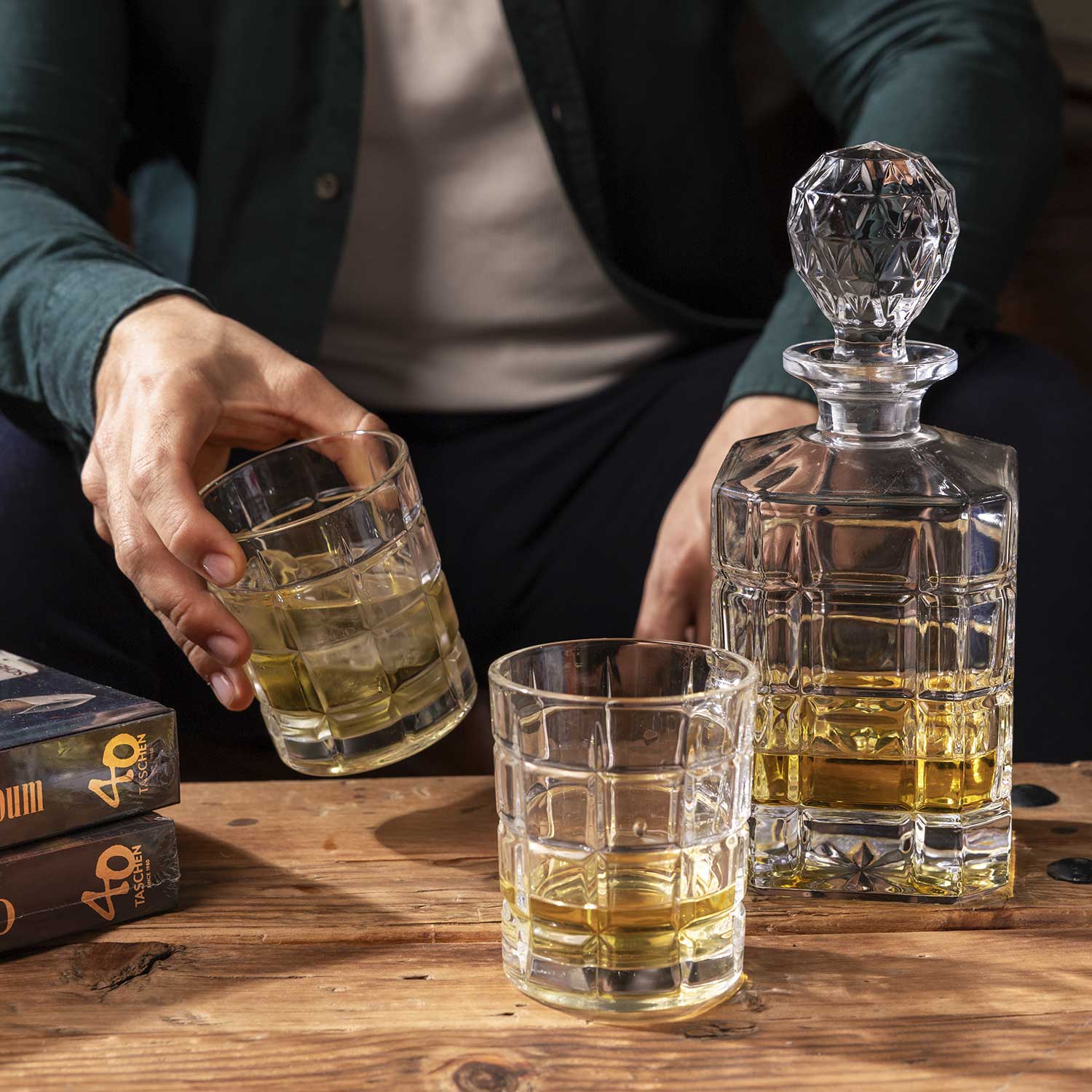 Licorera y vasos para licor ezra setx3-2-AMBIENTE GOURMET MÉXICO
