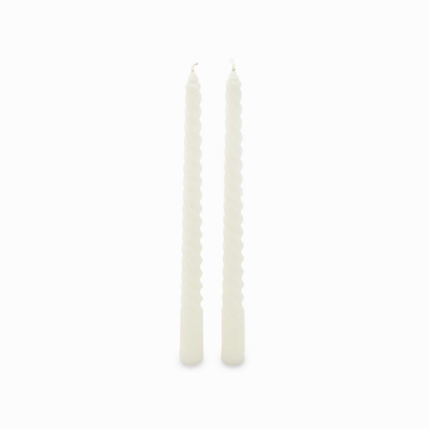 Velas decorativas espiral Ivory 25cm set x2