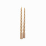 Velas decorativas espiral beige 25cm set x2