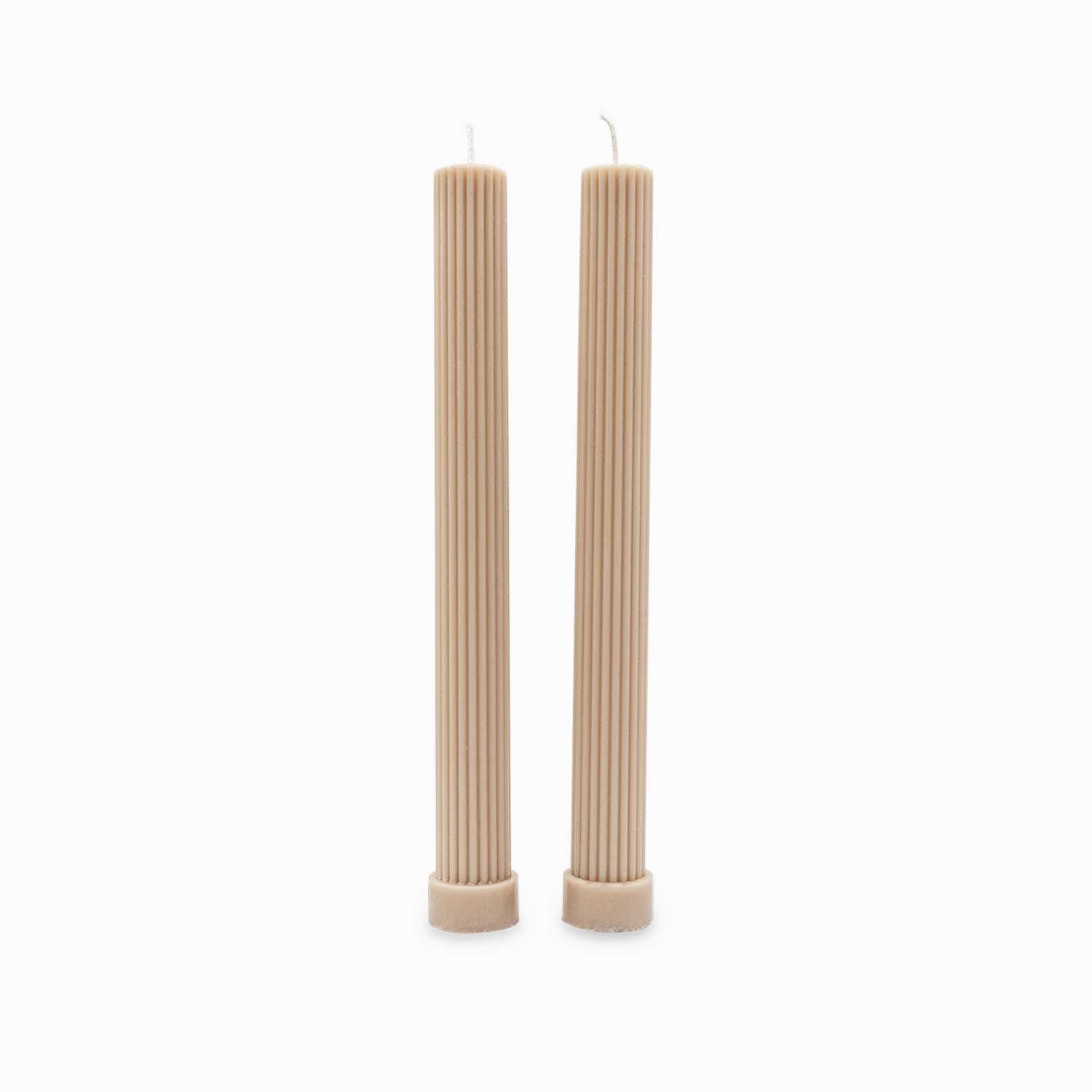 Velas Acanalada Beige 27Cm Set X2