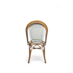 Silla de comedor Bistro sin brazos blanco y verde 89x48x59