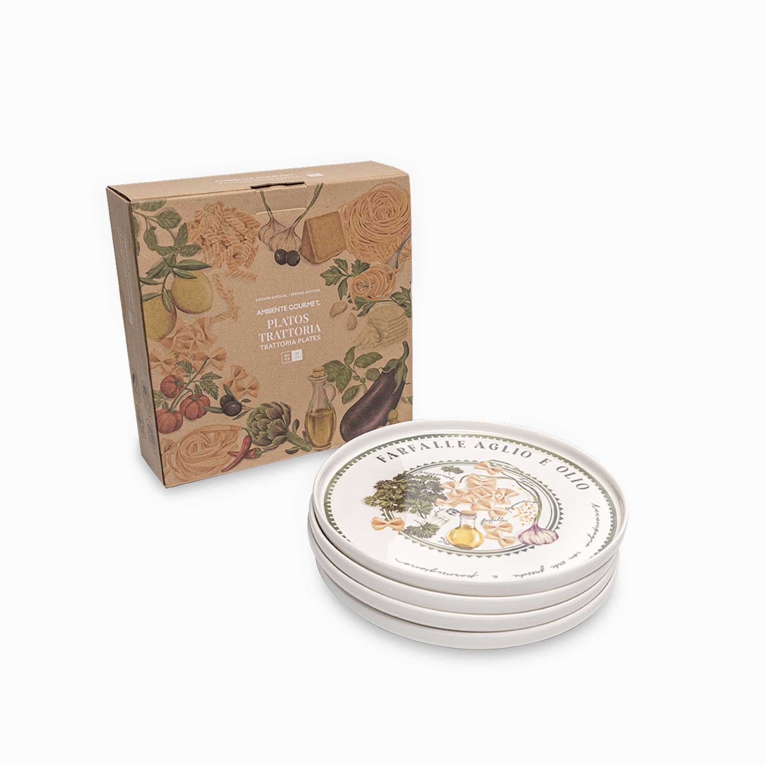 Plato Trattoria 27cm set x4-3-AMBIENTE GOURMET MÉXICO