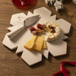 Set tabla snowflake y cuchillo quesos