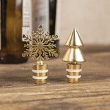 Tapa para botella vino snowflake dorado