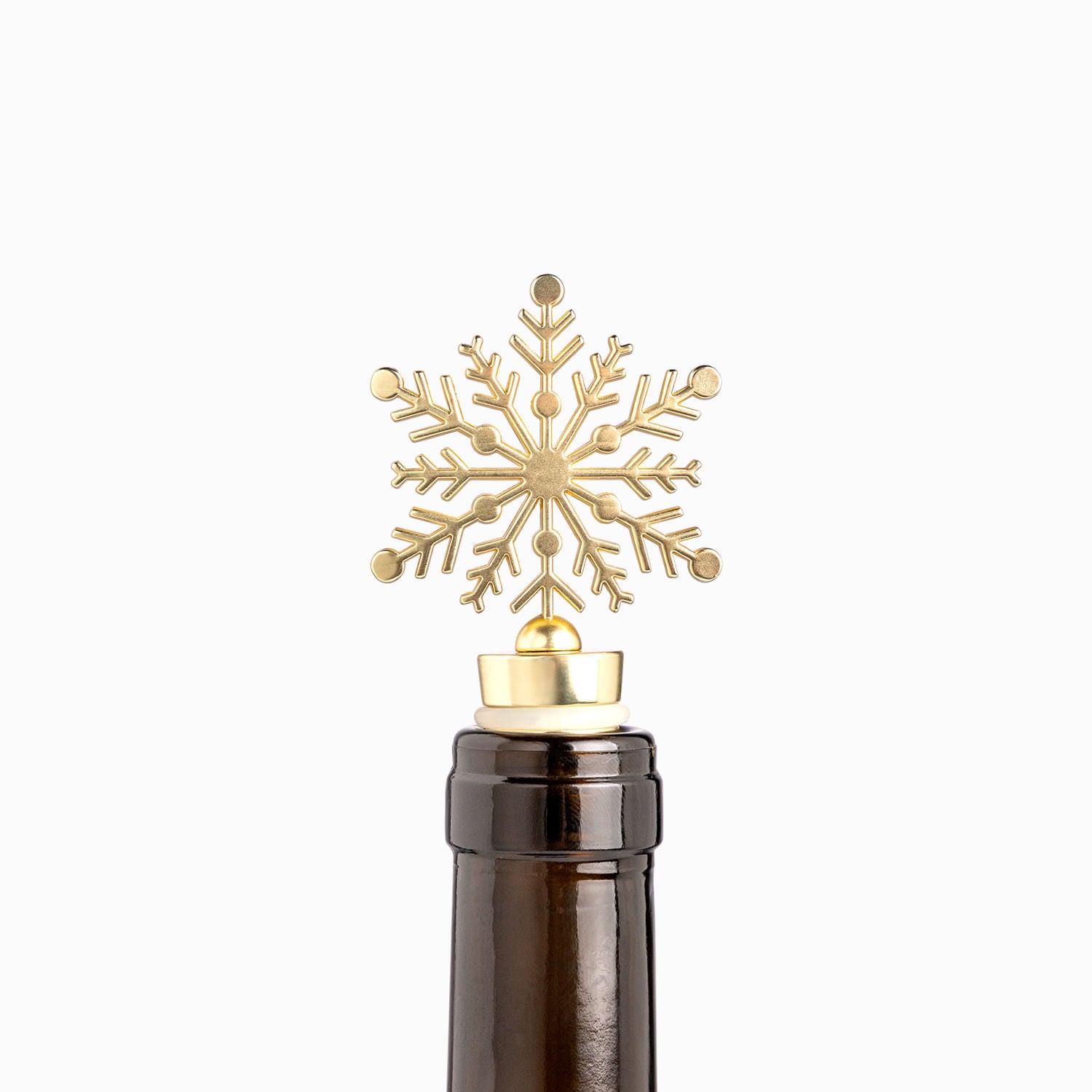Tapa para botella vino snowflake dorado
