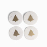 Portavasos árbol navidad mármol set x4