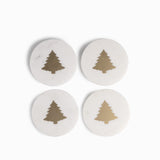 Portavasos árbol navidad mármol set x4