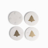 Portavasos árbol navidad mármol set x4