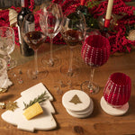Portavasos árbol navidad mármol set x4