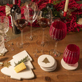 Portavasos árbol navidad mármol set x4