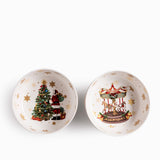 Tazón sopa Noche Buena Snow carousel santa 850ml set x2