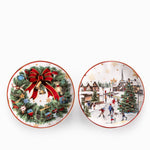 Plato mediano Noche Buena snow crownville 21cm set x2