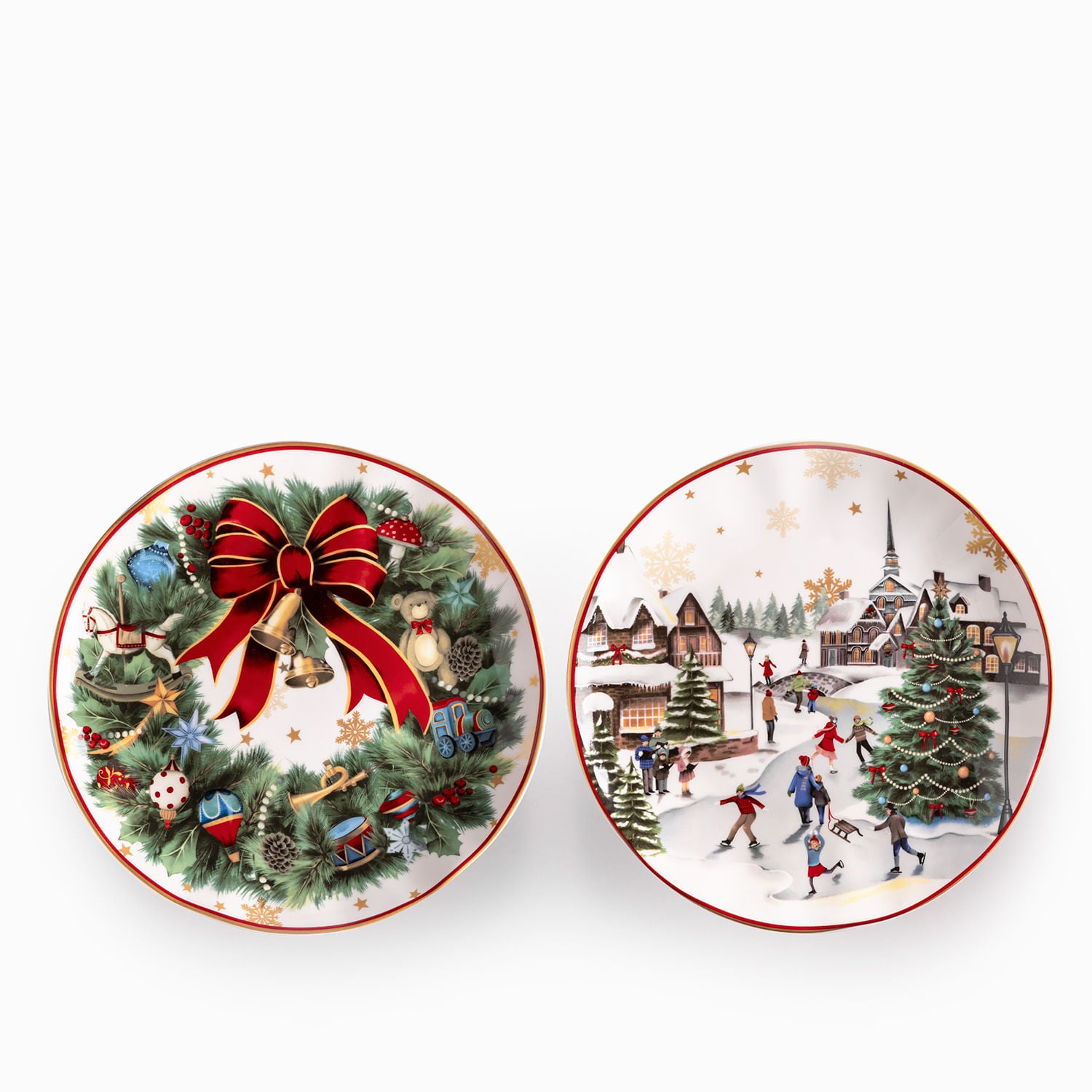 Plato mediano Noche Buena snow crownville 21cm set x2