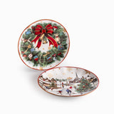 Plato mediano Noche Buena snow crownville 21cm set x2
