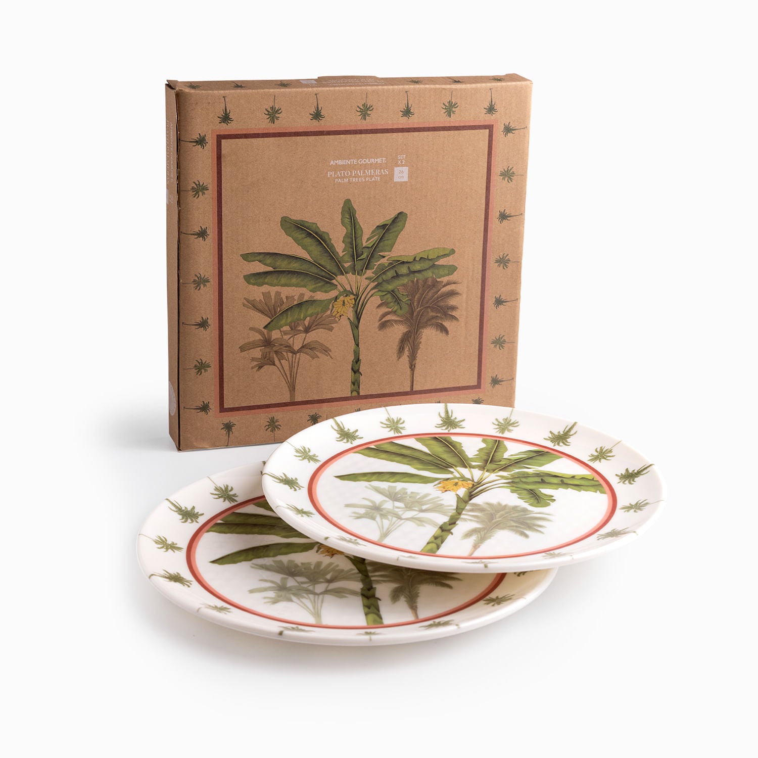 Plato Palmeras 26 Cm Set X2