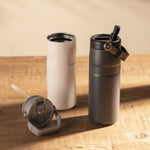 Termo doble pared con pitillo blanco 500ml