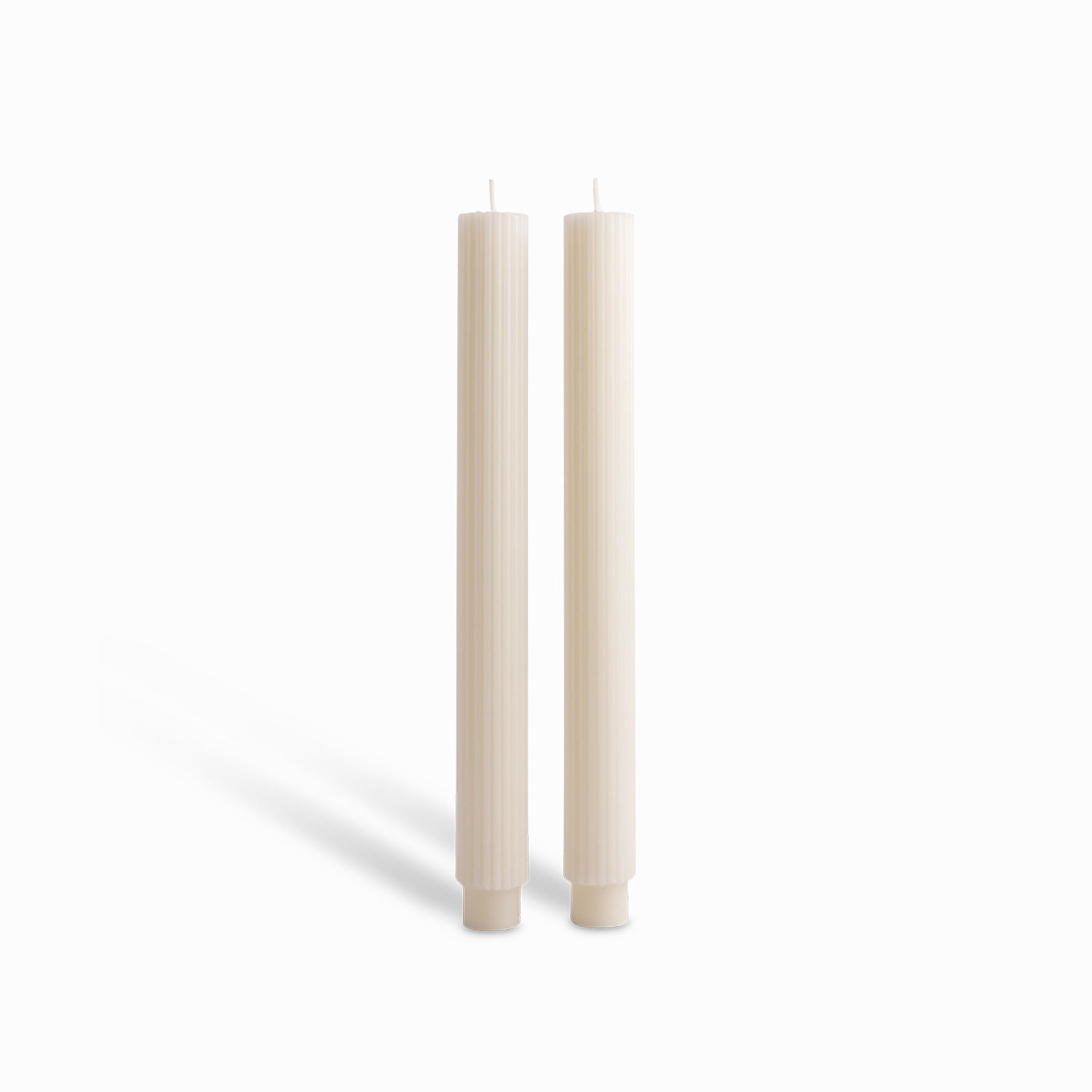 Velas Largas Rayas Ivory 27Cm Set X2
