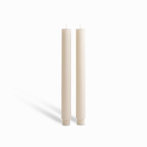 Velas Largas Rayas Ivory 27Cm Set X2