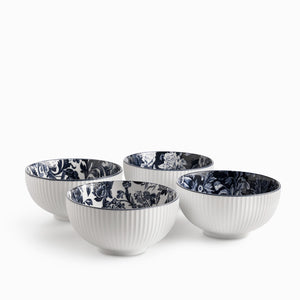 Tazón jardín índigo 15cm set x4